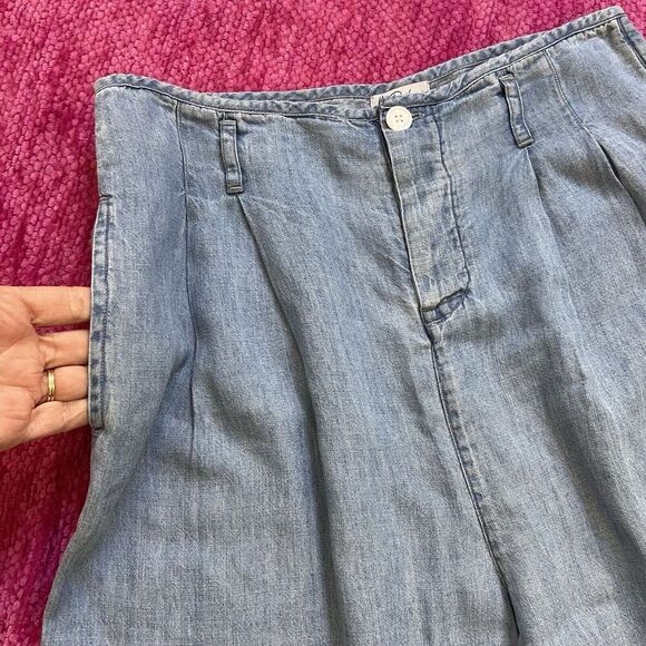 Rails Jess Linen Blend Chambray Wide Leg Pants Blue Size Medium - Picture 3 of 13